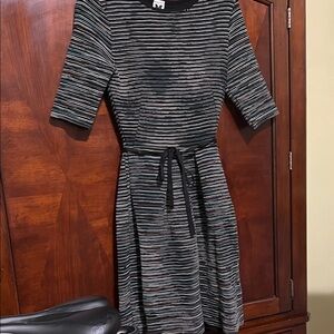 M by Missoni Black, Green, Gray Striped Midi Dress size 42